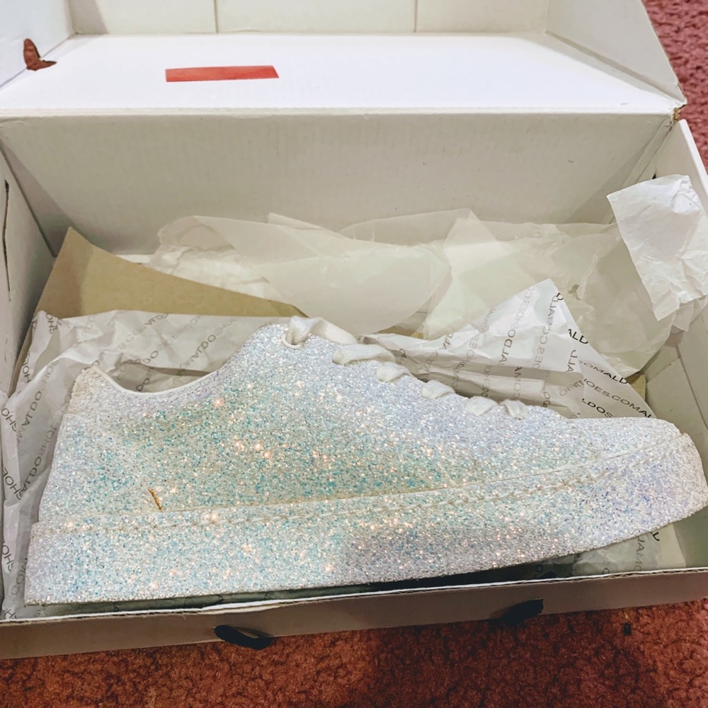 White Glitter Sneakers - Wedding or Party